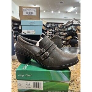 Easy Street Women's Stroll Bootie Fashion Boot, Grey/Grey Size 12 Wide